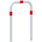 Guard hoop |  76 x 2,6 mm | without cross bar | for casting in concrete | total width: 750 mm | total height: 1000 mm | hot-dip galvanized and white coatedwith red reflecting stripes